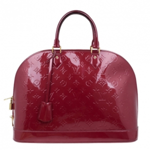 Pre Owned Louis Vuitton Red Vernis Alma GM