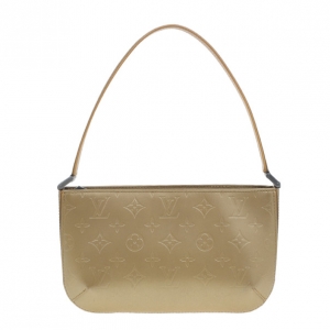 Pre Owned Louis Vuitton Bronze Leather Vernis Pochette