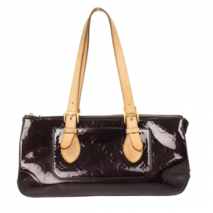 Pre Owned Louis Vuitton Amarante Monogram Vernis Rosewood Avenue Bag