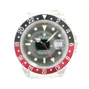 Pre Owned Rolex GMT Master II Mens Wristwatch SS Black 40 MM