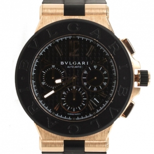 Pre Owned Bvlgari Diagono Chronograph 18 K Yellow Gold Mens Wristwatch 42 MM