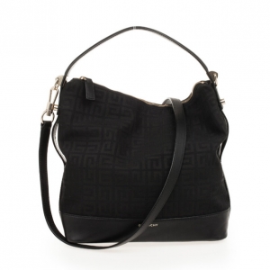 Pre Owned Givenchy Black Canvas and Leather Monogram Shoulder Bag