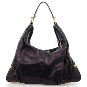 Pre Owned Gucci Black Sukey Leather Hobo
