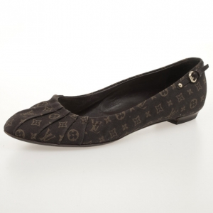 Pre Owned Louis Vuitton Brown Monogram Myosotis Ballet Flats Size 37.5