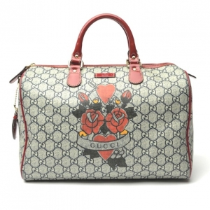 Pre Owned Gucci Limited Edition Tattoo Heart Joy Boston Bag