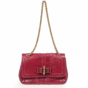Pre Owned Christian Louboutin Pink Python Large Sweet Charity Bag