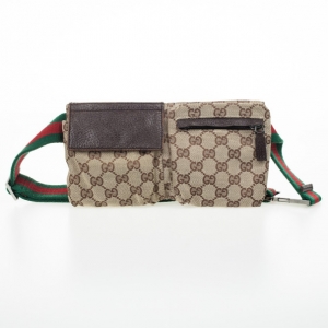 Pre Owned Gucci Brown Monogram Belt Bag