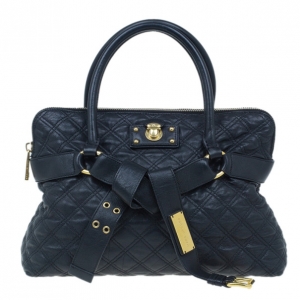 Pre Owned Marc Jacobs Black Quilted Leather Bruna Tote