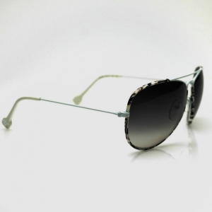 Pre Owned Emilio Pucci White EP125S Aviator Unisex Sunglasses