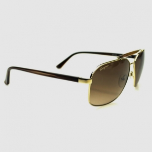 Pre Owned Salvatore Ferragamo Shiny Gold SF107S Mens Sunglasses 
