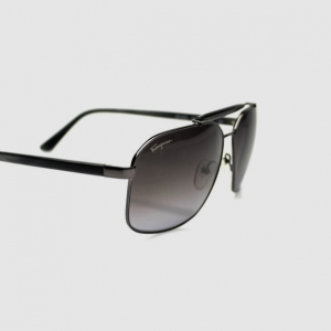 Pre Owned Salvatore Ferragamo Dark Gun SF107S Mens Sunglasses