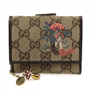 Pre Owned Gucci Limited Edition Monogram Mushroom Compact Wallet