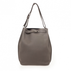 Pre Owned Hermès Etoupe Togo So Kelly Shoulder Bag 26 CM