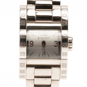 Pre Owned Givenchy Silver Stainless Steel Cylinder Women's Wristwatch 22MM