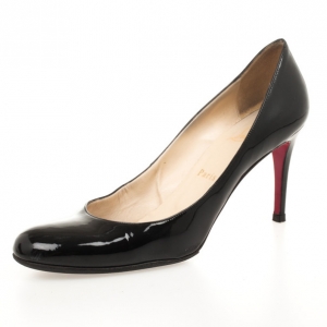 Pre Owned Christian Louboutin Black Patent Leather 'Fifi' Pumps Size 40
