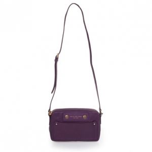 Pre Owned Marc by Marc Jacobs Dark Magenta Preppy Leather Camera Bag