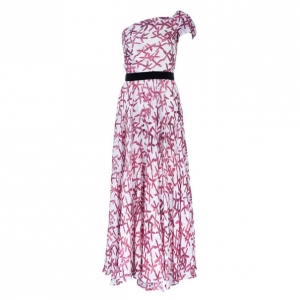 Pre Owned CH Carolina Herrera One Shoulder Printed Maxi Dress S