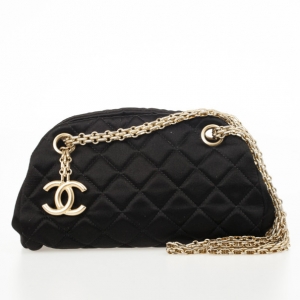 Pre Owned Chanel Black Satin Mini Mademoiselle Bag
