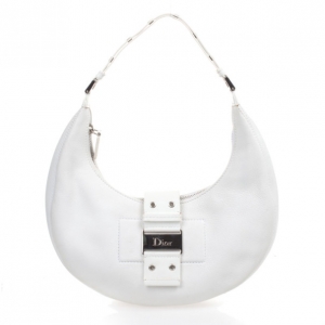 Pre Owned Christian Dior White Street Chic Hobo Handbag 