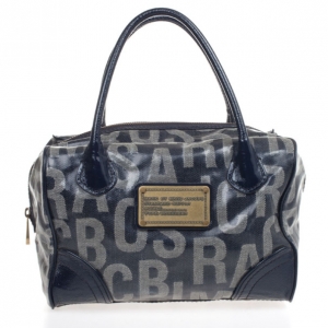 Pre Owned Marc by Marc Jacobs Patent Monogram Denim satchel