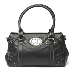 Pre Owned Christian Dior Black Leather Satchel