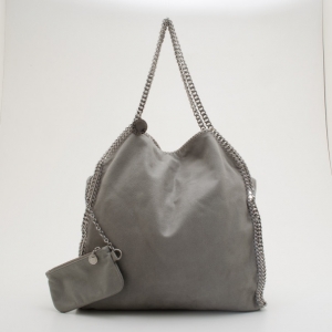 Pre Owned Stella McCartney Grey Faux Suede Falabella Shoulder Bag