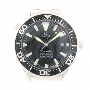 Pre Owned Omega Seamaster Helium Escapement SS Black Mens Wristwatch