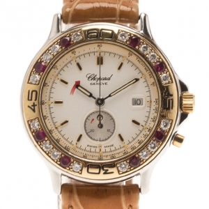 مملوكة مسبقًا ساعة شوبارد كلاسيك ستانلس ستيل بيضاء للنساء 28 مم