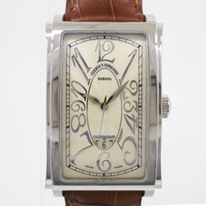 Pre Owned Cuervo Y Sobrinos Habana Prominente SS Blue Mens Wristwatch