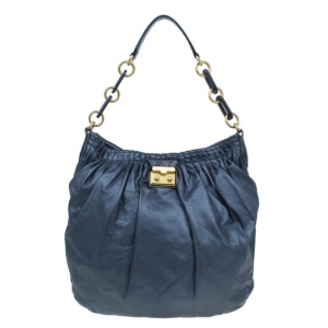 Pre Owned Marc by Marc Jacobs Black Nappa Leather Hobo