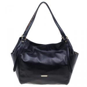 Pre Owned Burberry Black Soft Leather Medium Canterbury Shoulder Bag