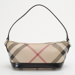 Pre Owned Burberry Nova Check Small Boat Bag