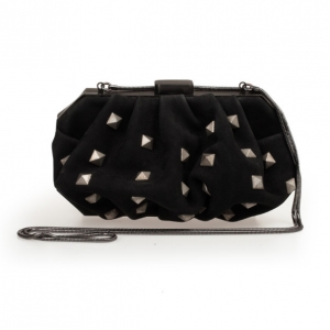 Pre Owned Philippe Roucou Black Isadorable Studded Clutch