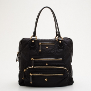 Pre Owned Tod's Black Nylon & Leather Pashmy Pocket Media D Bag