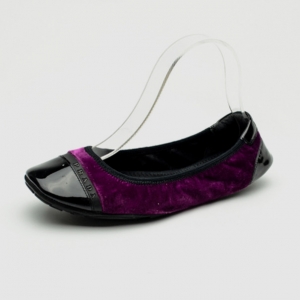 Pre Owned Prada Sport Purple Velvet Ballet Flats Size 38
