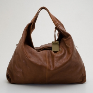 Pre Owned Furla Camel Pebbled Leather Salome Large Hobo