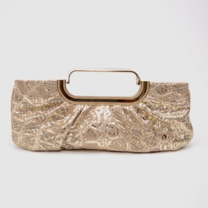 Pre Owned Judith Leiber Animal Sally Metallic Python Clutch