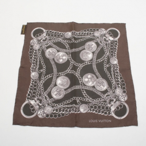 Pre Owned Louis Vuitton Black Silk Handkerchief
