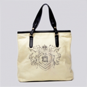 Pre Owned Givenchy Antigona Canvas Logo Shopper 