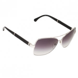 Pre Owned Chanel Silver 4196 Rectangle Sunglasses