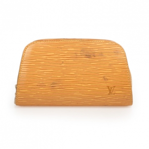 Pre Owned Louis Vuitton Dauphine Cosmetic Yellow Epi Leather Case Pouch