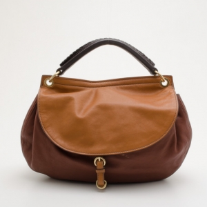 Pre Owned Miu Miu Brown Nappa Leather Hobo Bag