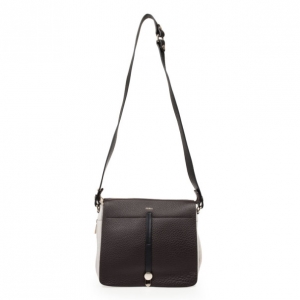 Pre Owned Furla Brown and Grey Globetrotter Large Bandoliera