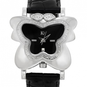 Pre Owned KC Diamond SS Black & Silver Ladies Wristwatch