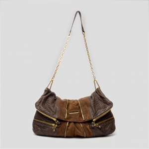 Pre Owned Jimmy Choo Brown Python Shoulder Bag