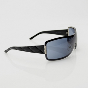 Pre Owned Chanel Black Shield Quilted 4126 Sunglasses