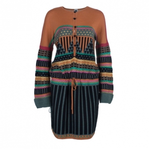 Pre Owned M Missoni Patterned Button Front Dress M