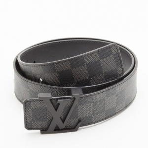 Pre Owned Louis Vuitton Initials Damier Graphite Belt
