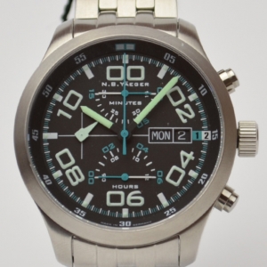 Pre Owned NB Yäeger Charlie Black Mens Wristwatch