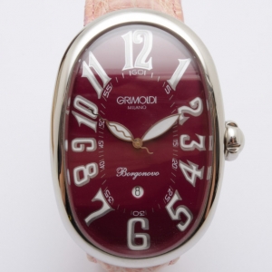 Pre Owned Grimoldi Milano Wine Red Borgonovo SS Automatic Unisex Wristwatch 